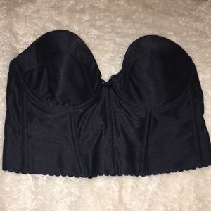 Delicates bustier / corset strapless bra. Black.